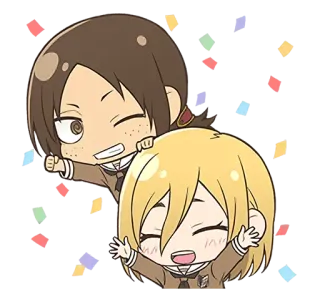 🥳 Animé, Dessin animé, Chibi, Mignon, Personnages, Confettis telegram sticker