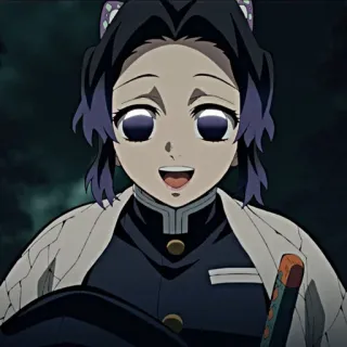 😃 Shinobu Kocho Demon Slayer 애니메이션, 귀멸의 칼날, 코쵸우 시노부, 만화, 캐릭터, 나비, 카타나 telegram sticker