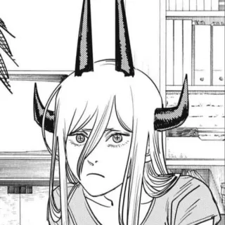 🌟 Power Chainsaw Man Anime, Manga, Chainsaw Man, Power, Demonio, Cuernos, Personaje, Retrato telegram sticker