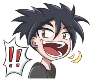 😲 Anime, Dessin animé, Expression, Excité, Animation, BD telegram sticker