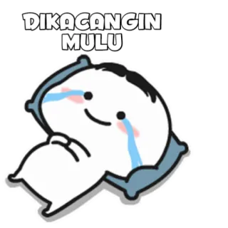🍡 DIKACANGIN MULU triste, pleurer, oreiller, dessin animé, émotionnel, contrarié telegram sticker
