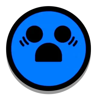 🤯 Emoji, Smutny, Przestraszony, Niebieski, Wyraz twarzy, Twarz telegram sticker