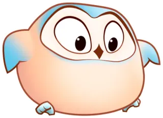 🤭 sowa, ptak, zwierzę, kreskówka, słodki, okrągły, puszysty telegram sticker
