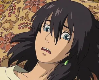 😰 Anime, Donna, Cartone animato, Bruna, Triste, Espressione telegram sticker