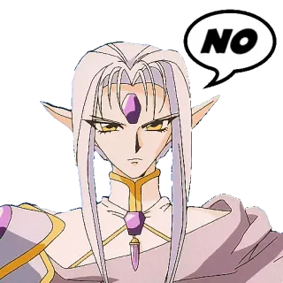 👎 NO Anime, Mangá, Não, Elfo, Fantasia, Personagem, Adesivo telegram sticker