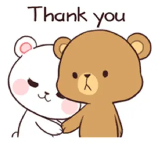 😚 Thank you bears, thank you, cute, cartoon, friendship, greeting telegram sticker