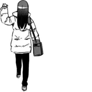 ◾️ Anime, Manga, Frau, Wintermantel, Mädchen, Illustration telegram sticker