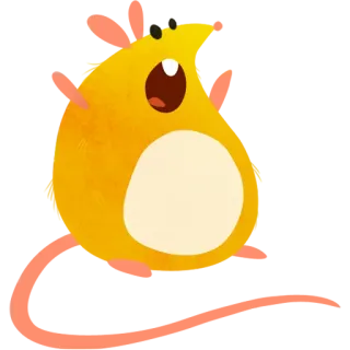 😲 可爱, 黄色, 水滴, 卡通, 贴纸 telegram sticker