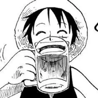 ➖ Luffy One Piece Luffy, One Piece, Animé, Manga, Boire, Personnage, Chapeau de paille telegram sticker