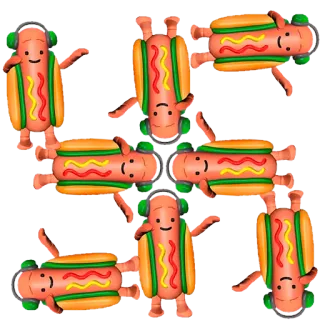 🌭 Cachorro-quente, Comida, Fones de ouvido, Desenho animado, Fofo telegram sticker