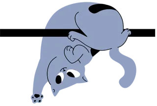 😈 만화, 동물, 회색, 눈, 캐릭터 telegram sticker