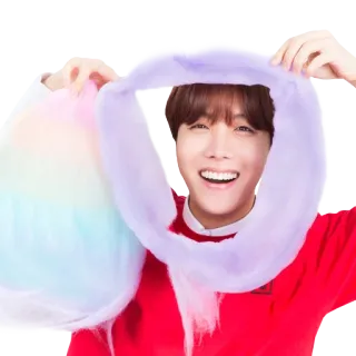 😁 J-Hope J-Hope, BTS, K-pop, cantante, zucchero filato whatsapp sticker