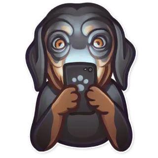 👀 cane, animale, cellulare, animale domestico, carino, cartone animato telegram sticker