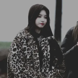 💎 donna, stampa leopardata, cappotto, moda, coreano, ritratto telegram sticker