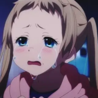 ✨ Anime, Pleurs, Triste, Fille, Larmes, Dessin animé telegram sticker