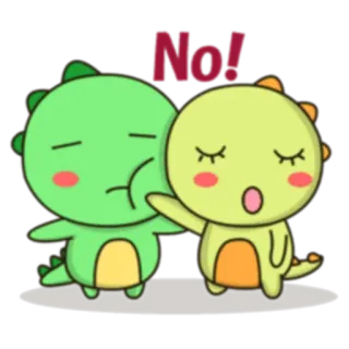 🙅‍♂️ No! dinosauro, no, carino, cartone animato, adesivo, rifiuto whatsapp sticker