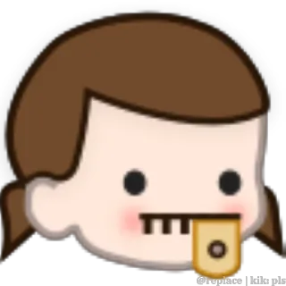 🤐 @replace | kik:pls cartone animato, faccia, ragazza, meme, kik telegram sticker
