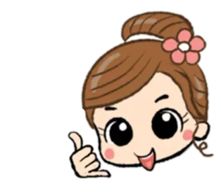 📞 mulher, desenho animado, gesto, menina, adesivo telegram sticker