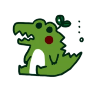 😗 cá sấu, cá sấu mõm ngắn, dễ thương, hoạt hình, động vật telegram sticker