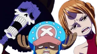 😩 Tony Tony Chopper One Piece anime, cartoon, funny, One Piece, Tony Tony Chopper, Nami, Brook whatsapp sticker