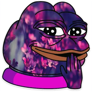 😄 Pepe the Frog Pepe de kikker, Meme, Internetcultuur, Kikker, Paars telegram sticker