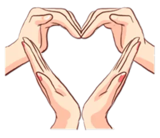 ❤ coração, amor, gesto de mão, mãos, formato de coração telegram sticker