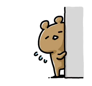 💙 Dibujo animado, Personaje, Lindo, Animal, Tímido, Esconder telegram sticker