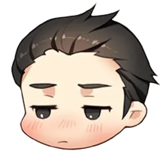 😒 Chibi, Anime, Dibujo animado, Cara, Expresión, Lindo, Hombre whatsapp sticker