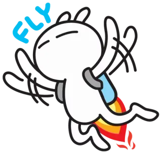 🚀 Fly latanie, rakieta, kreskówka, przygoda telegram sticker