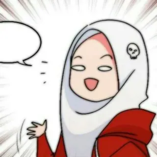 📚 hiyab, musulmán, dibujos animados, mujer, cráneo, anime telegram sticker