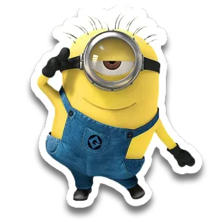 😎 Minion Minion, dibujos animados, personaje, gracioso, lindo, amarillo whatsapp sticker