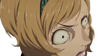 😵 Anime, verängstigt, geschockt, ängstlich, Anime Mädchen, Gesichtsausdruck, Nahaufnahme, besorgt telegram sticker