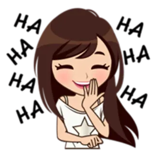 😂 desenho animado, menina, sorriso, fofo telegram sticker
