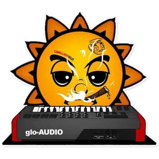 🎹 12MILLIONGLO 태양, 만화, glo-audio, 블런트, 음악, 키보드 telegram sticker