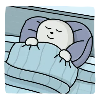 💤 sonno, dormire, letto, cartone animato, personaggio, carino whatsapp sticker