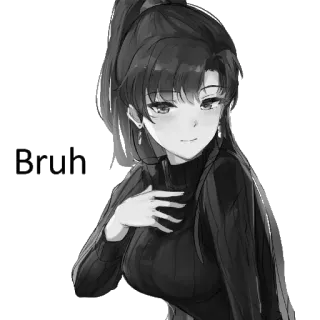 🙄 Bruh Anime, Manga, Bruh, Mädchen, Pullover, Cartoon whatsapp sticker