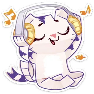 🎶 Katze, Kopfhörer, Musik, süß, Tier, hörend telegram sticker