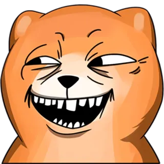 😏 Мем, Мультфильм, Медведь, Смешной, Выражение, Иллюстрация, Животное telegram sticker