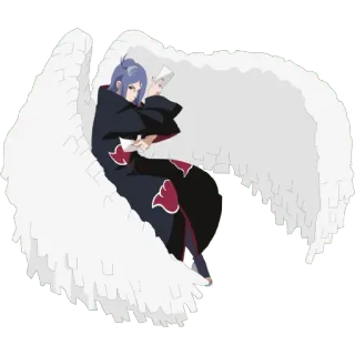 🥵 Konan Naruto อนิเมะ, นินจา, แสงอุษา, ปีก, นางฟ้า whatsapp sticker