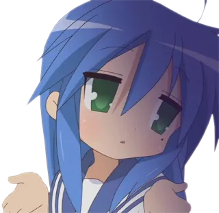 👐 Konata Izumi Lucky Star Anime, Manga, Lucky Star, Konata Izumi, Lindo, Chica, Dibujo animado whatsapp sticker