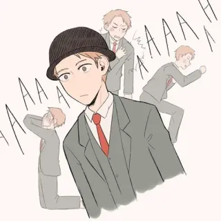 😍 AAAAA anime, businessman, shock, confusion, illustration telegram sticker