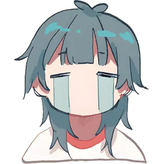 😭 动漫, 悲伤, 哭泣, 情绪化, 卡通, 插画 whatsapp sticker