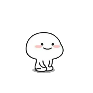 😌 cute, cartoon, blob, happy, simple, minimalist telegram sticker