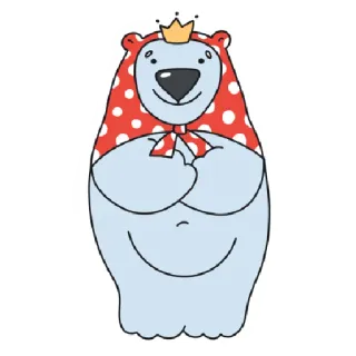 💃 หมี, การ์ตูน, สัตว์, เจ้าหญิง, มงกุฎ, น่ารัก telegram sticker