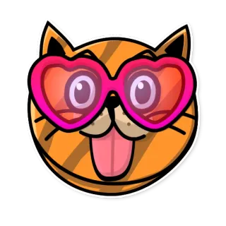 ❤ cat, sticker, cartoon, heart sunglasses, cute, animal telegram sticker