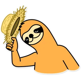 🎩 ленивец, животное, шляпа, мультфильм, милый whatsapp sticker