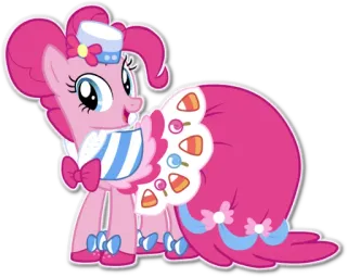 👰 Pinkie Pie My Little Pony Pony, Kleid, süß, Süßigkeit, Cartoon telegram sticker