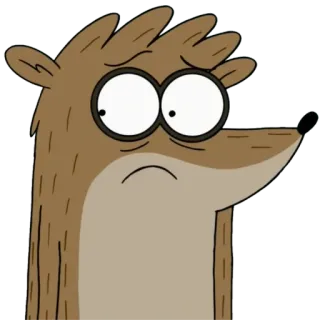 😢 Rigby Regular Show Cartone animato, Rigby, Regular Show, Animale, Triste, Procione telegram sticker