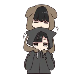 🤗 Dibujos animados, Sudaderas con capucha, Apilado, Anime, Kawaii, Lindo telegram sticker