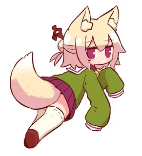 🦊 Anime, Desenho animado, Garota, Raposa, Animal, Furry telegram sticker